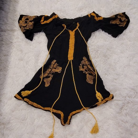 Off shoulder embroidery jumpsuit - Picture 3 of 5